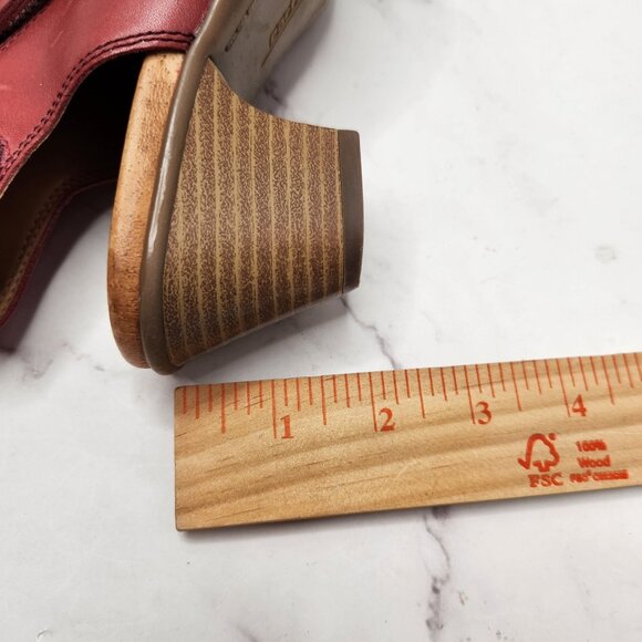 Earth Kristy Red Leather Booties Open Toe Sandals Boots Women's 5 - Picture 12 of 12